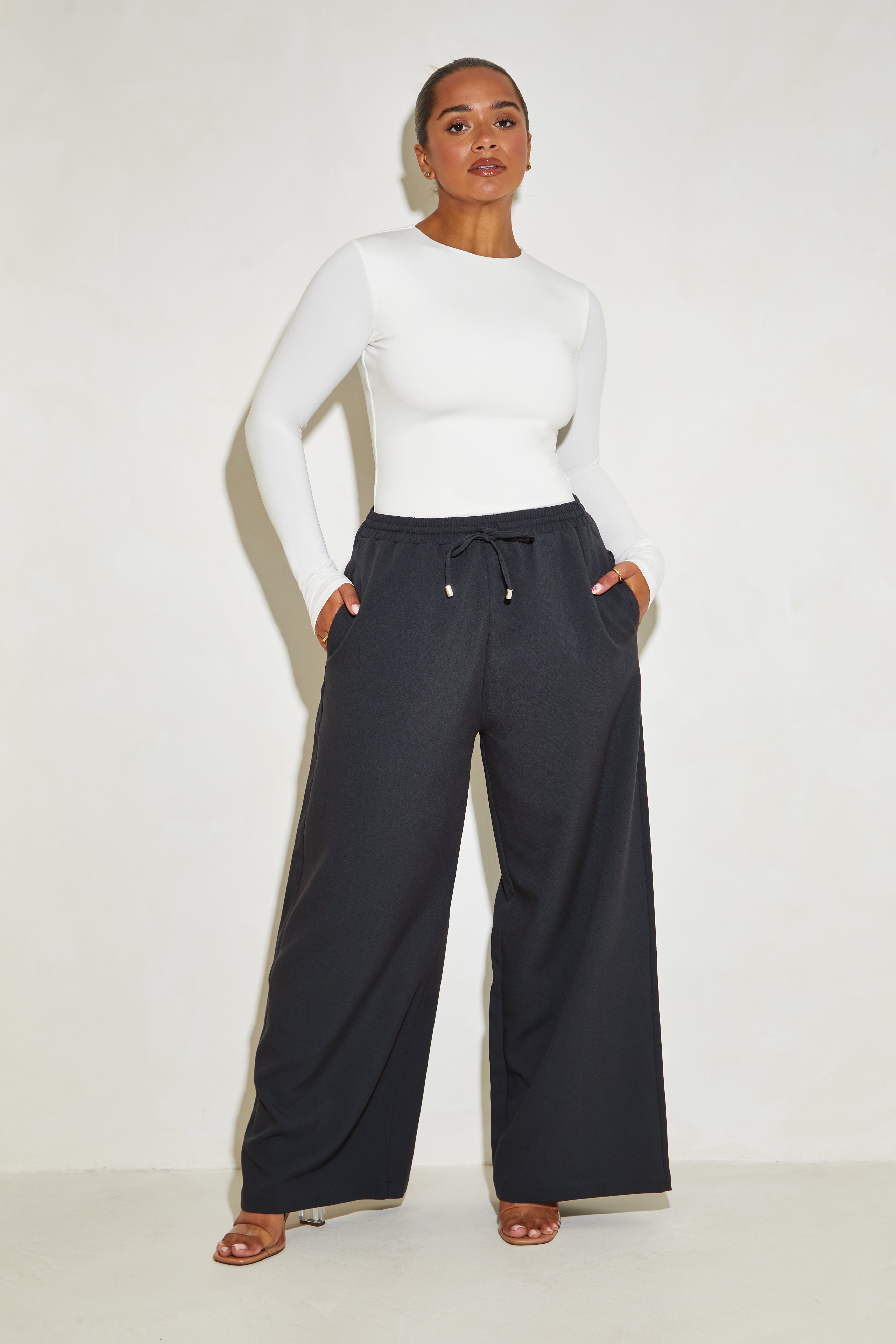 Chic Long Sleeve Crew Neck 'Yas' Bodysuit in Coconut Delight