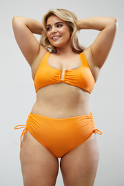 Vibrant Orange Balconette U-Front Bikini Top for a Stunning Beach Look