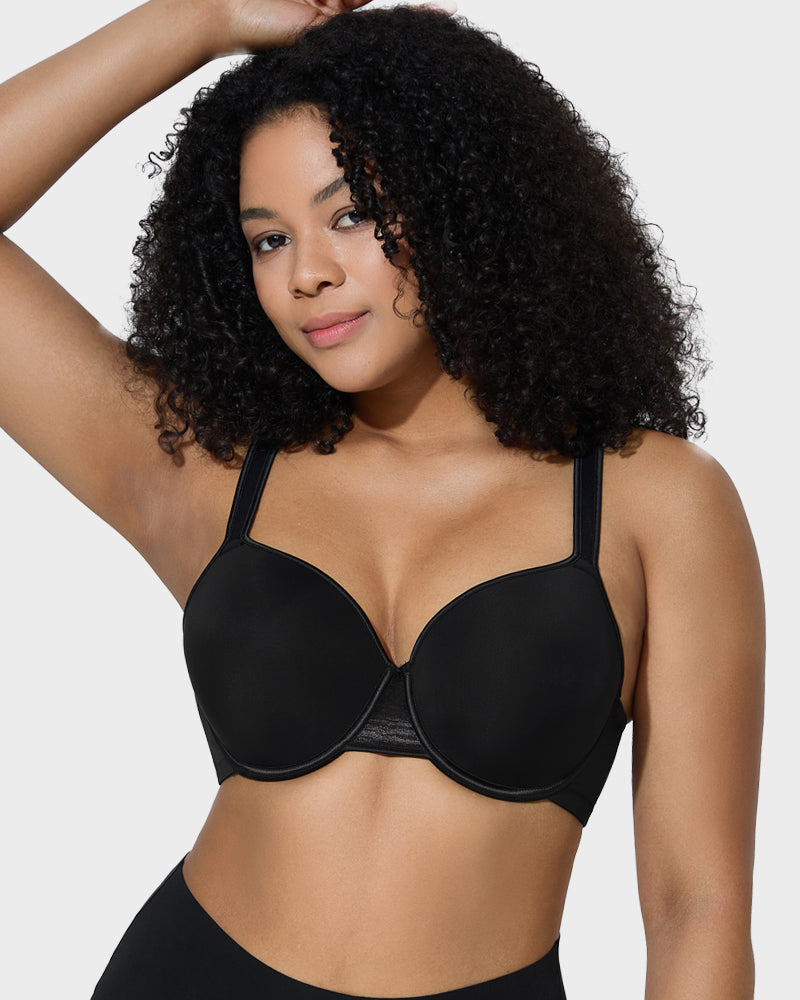 Ultimate Comfort Full Coverage Mesh Bra with Molded Cups and Underwire
