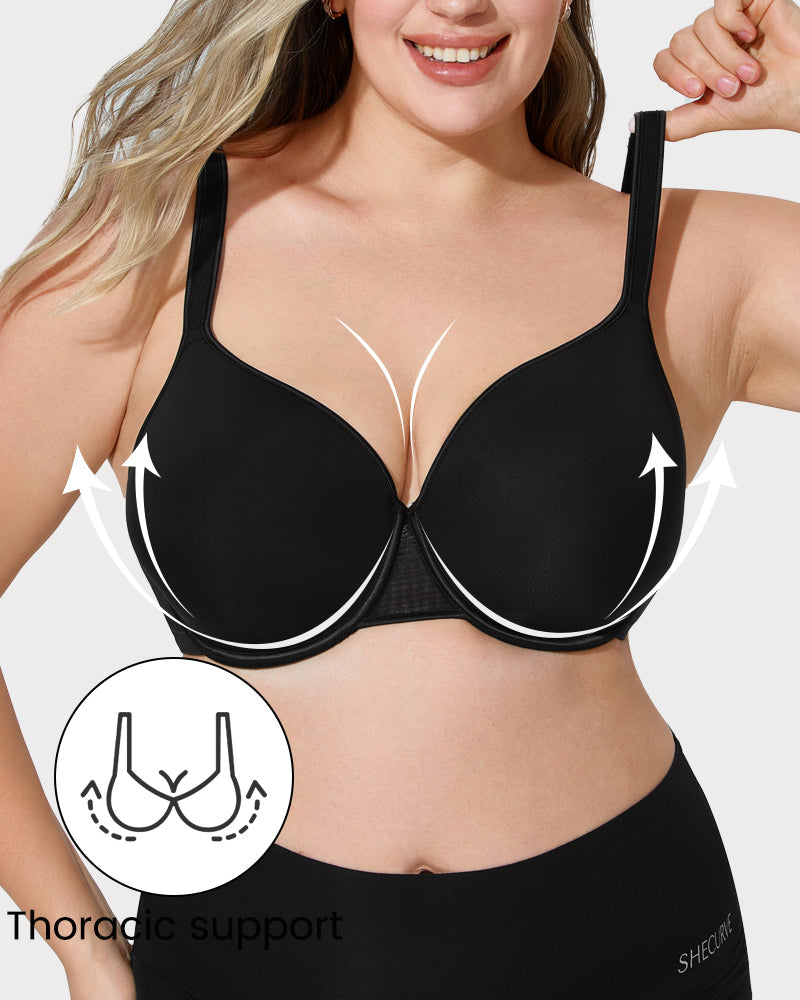 Ultimate Comfort Full Coverage Mesh Bra with Molded Cups and Underwire