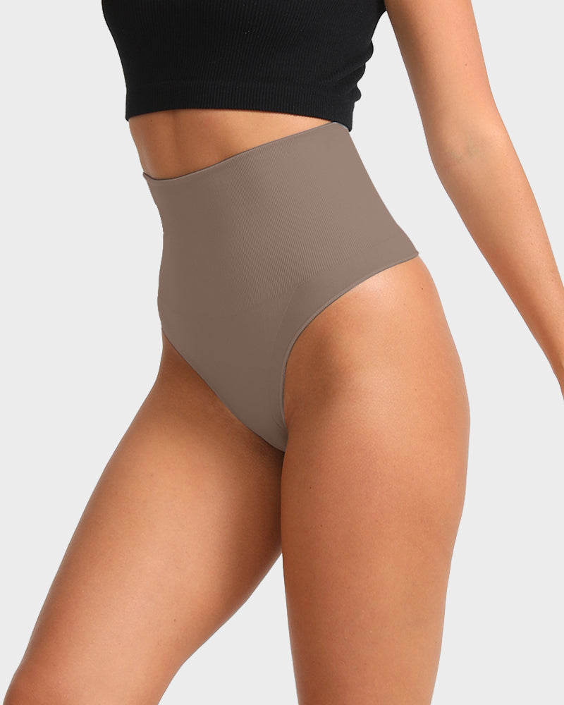 Luxurious Ultra High-Waist Seamless Thong with Tummy Control